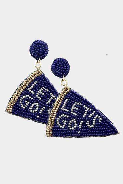 "Let's Go!" Beaded Pennant Flag Earrings