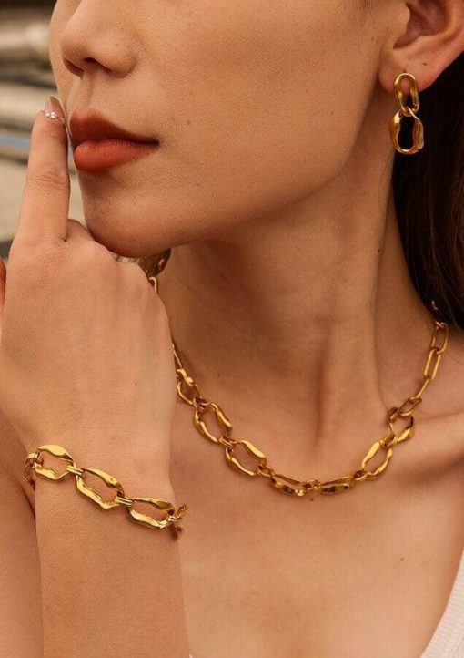 Eternal Radiance: 18K Gold-Plated Set | Stainless Steel Jewelry Set