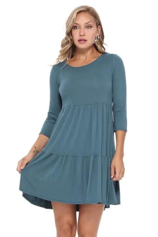 3/4 Sleeve Tiered Dress - Image 3
