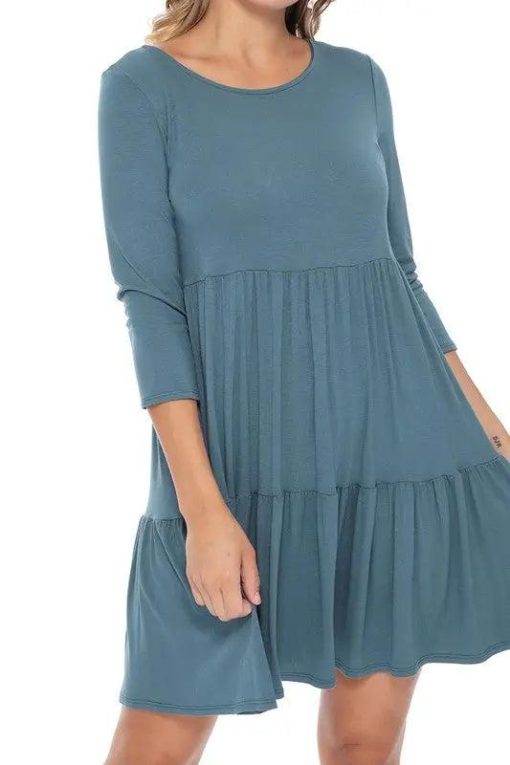 3/4 Sleeve Tiered Dress - Image 4