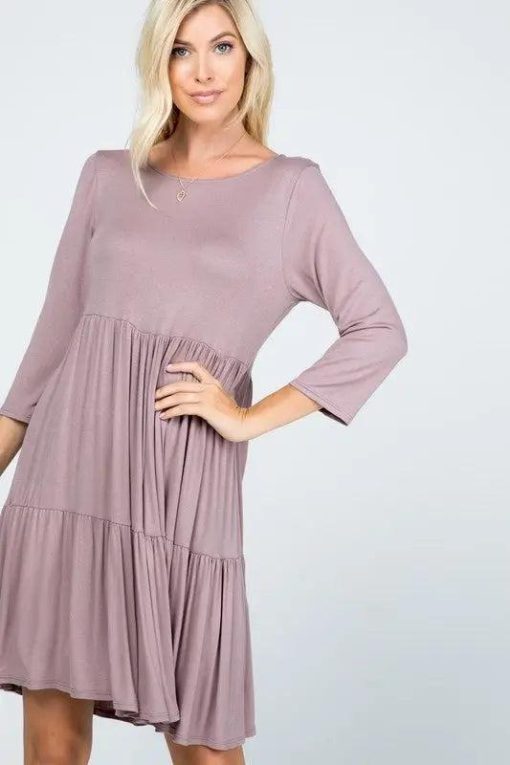 3/4 Sleeve Tiered Dress - Image 5