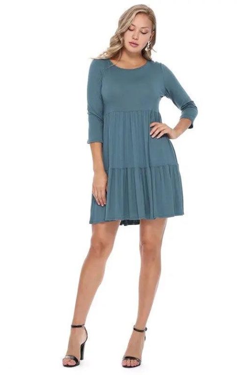3/4 Sleeve Tiered Dress - Image 6