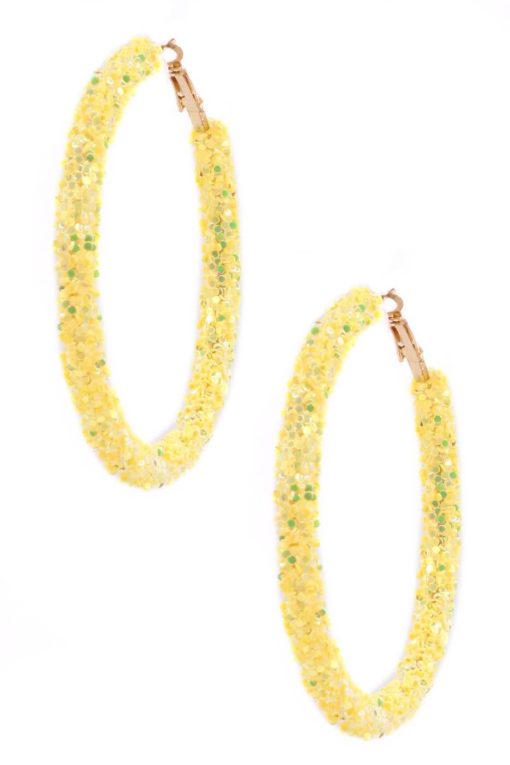 Sparkle Hoop Earrings - Sequin Hoop Earrings - Image 3