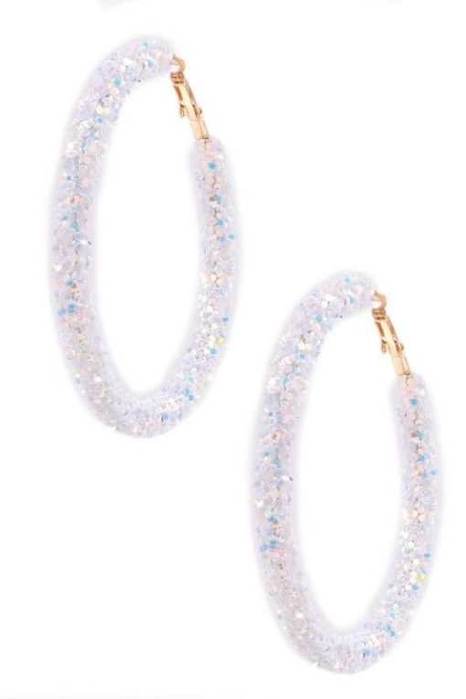 Sparkle Hoop Earrings - Sequin Hoop Earrings - Image 4