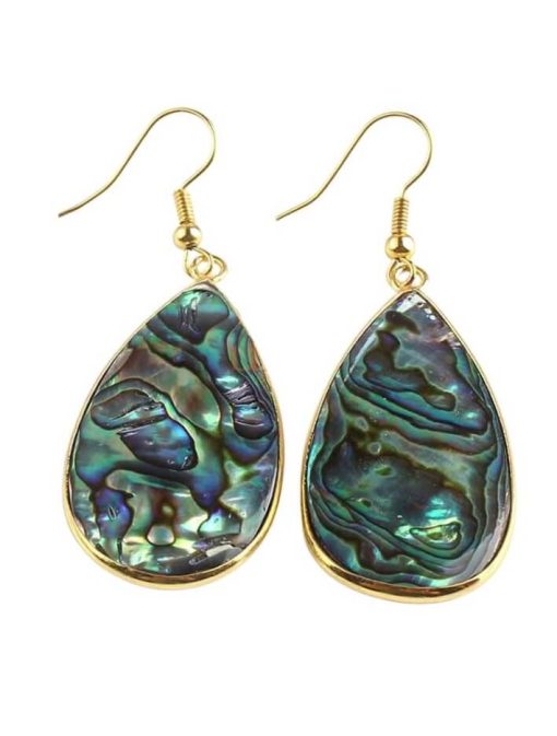 Abalone Shell Earrings - Teardrop Dangle Earrings - Image 3