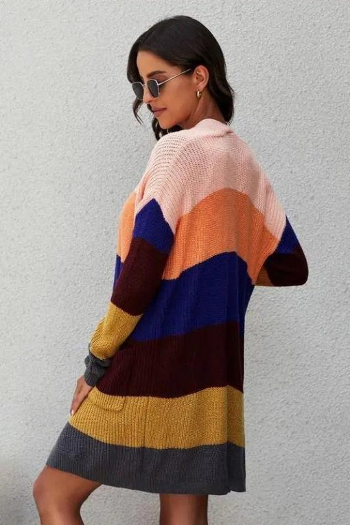 Abigail Colorblock Open Front Knit Cardigan