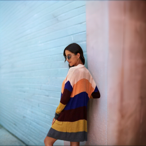 Abigail Colorblock Open Front Knit Cardigan - Image 3