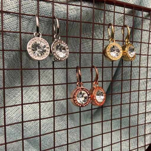 Detailed Earrings - Round Stone Earrings - Image 3