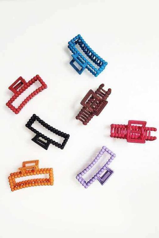 Acrylic Matte Bauble Hair Claw-Rectangle