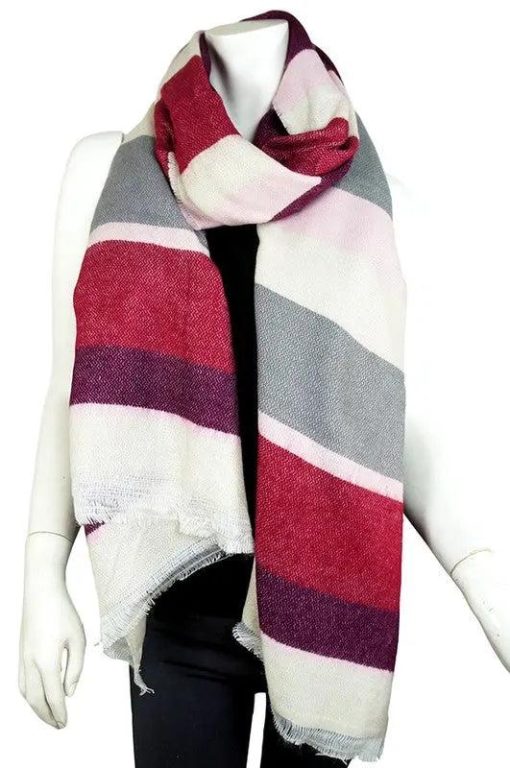 Addison Multicolor Striped Fringe Scarf Scarves