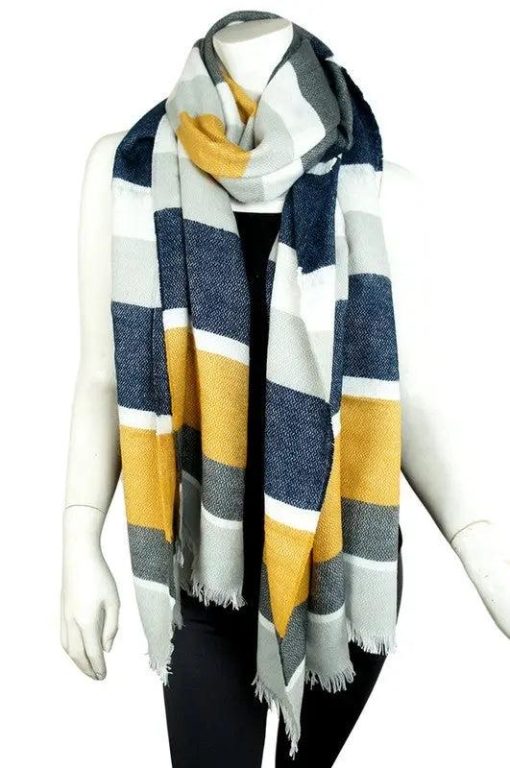 Addison Multicolor Striped Fringe Scarf Scarves - Image 4