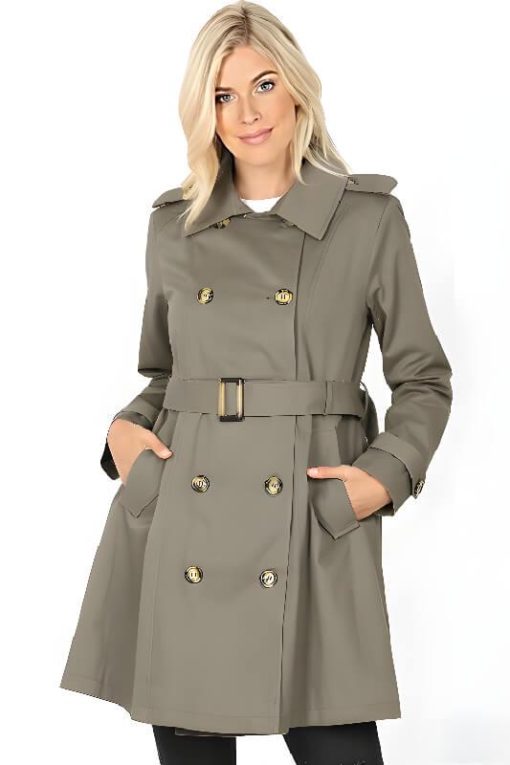Women's Lightweight Double-Breasted Trench Coat - Image 5