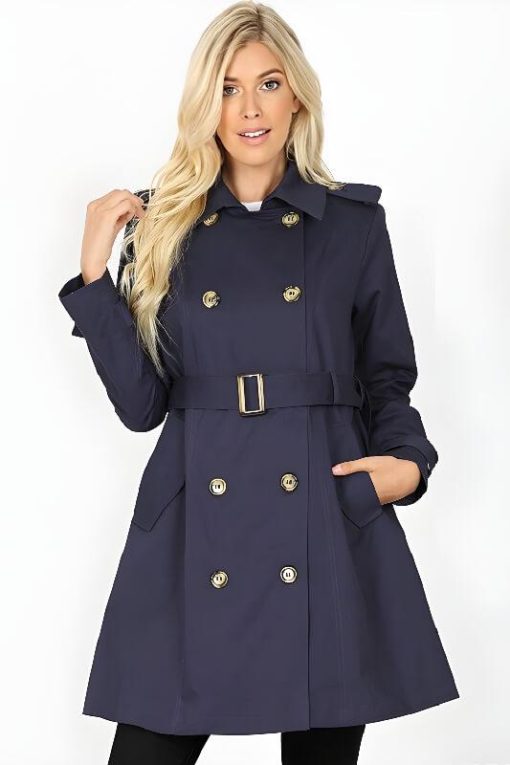 Women's Lightweight Double-Breasted Trench Coat - Image 6