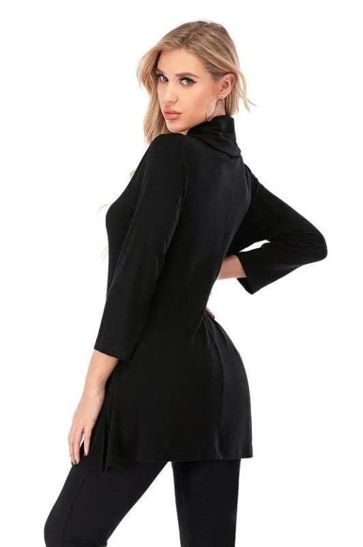 Aubrey Cowl-Neck Pullover Tunic Sweater - Image 3