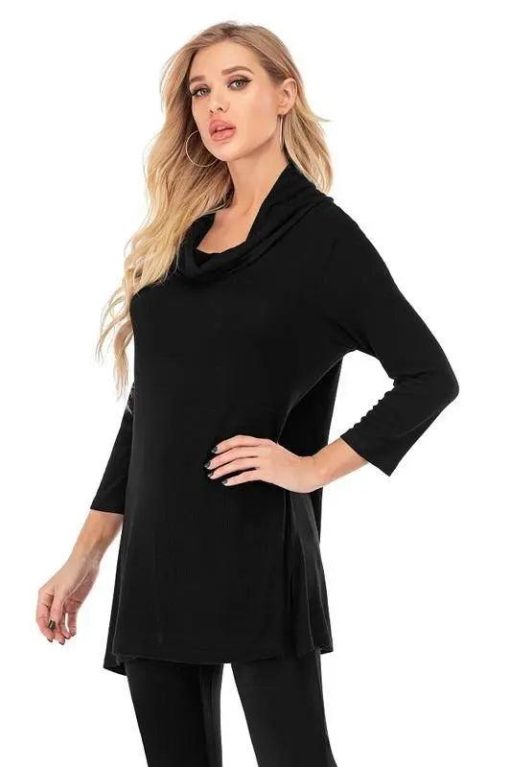 Aubrey Cowl-Neck Pullover Tunic Sweater - Image 4