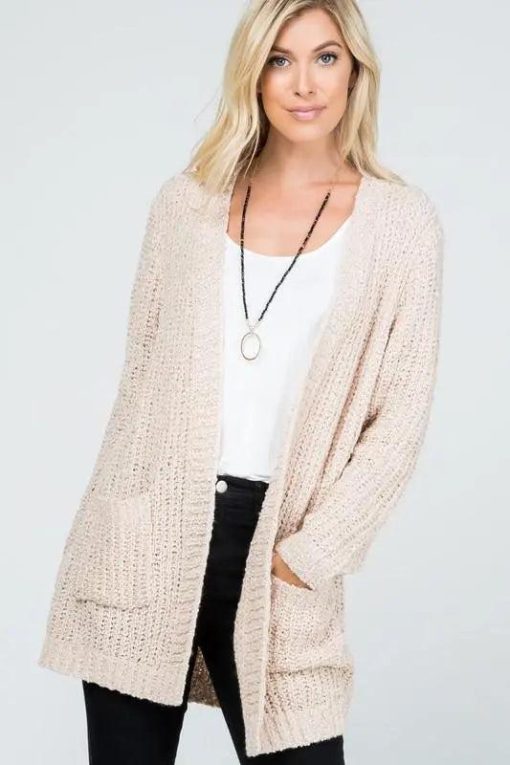Audrie Loose Knit Classic Open Front Cardigan | Womens Cardigans