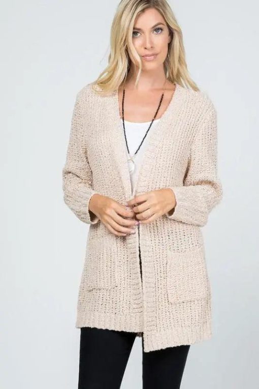 Audrie Loose Knit Classic Open Front Cardigan | Womens Cardigans - Image 3