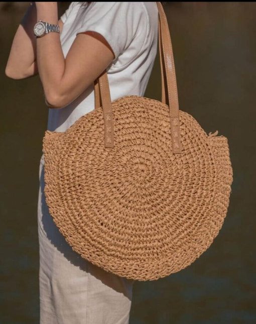 Bali Round Straw Handbag - Image 3