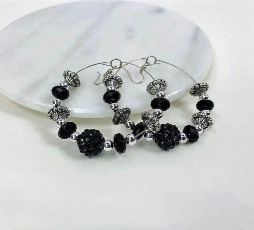 Beaded Acrylic Hoop Earrings | Gameday Accessories - Image 3
