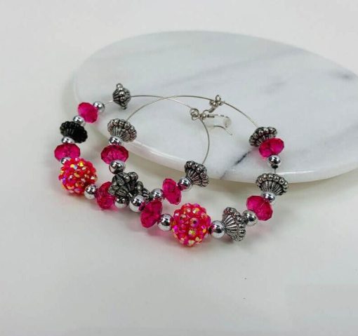 Beaded Acrylic Hoop Earrings | Gameday Accessories - Image 5
