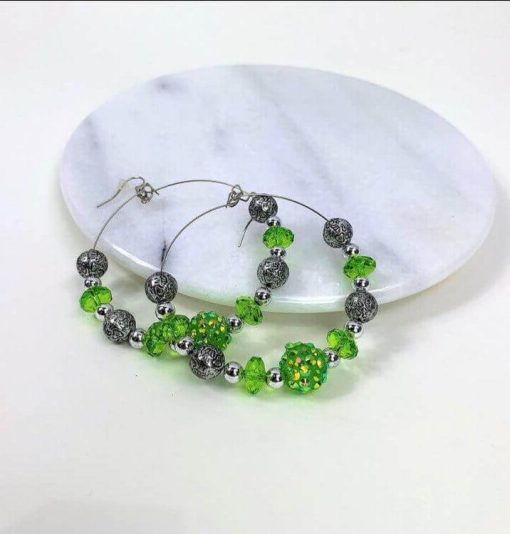 Beaded Acrylic Hoop Earrings | Gameday Accessories - Image 6