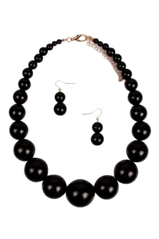 Beaded Pearl Statement Necklace and Earring Set - Image 4