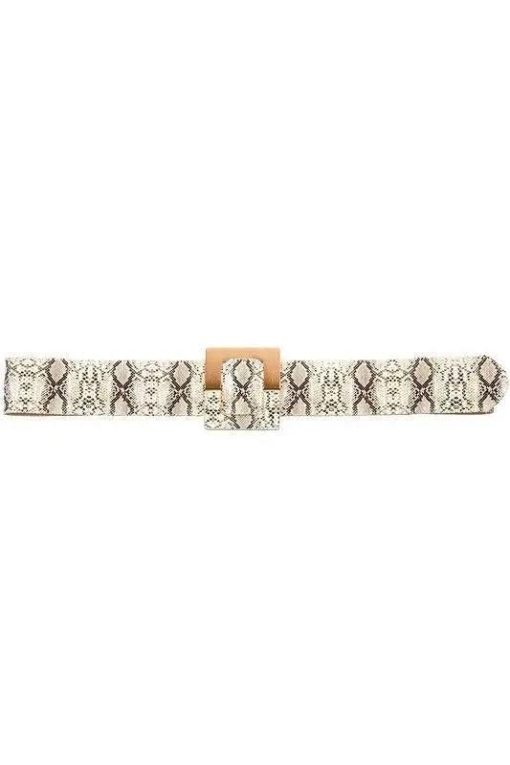 Beige Snake Skin Belt Belts