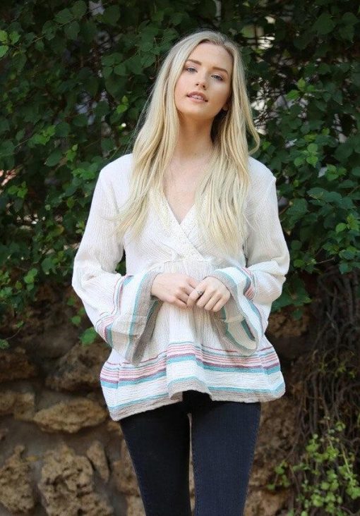 Bell Sleeve Crocheted Blouse - Image 4