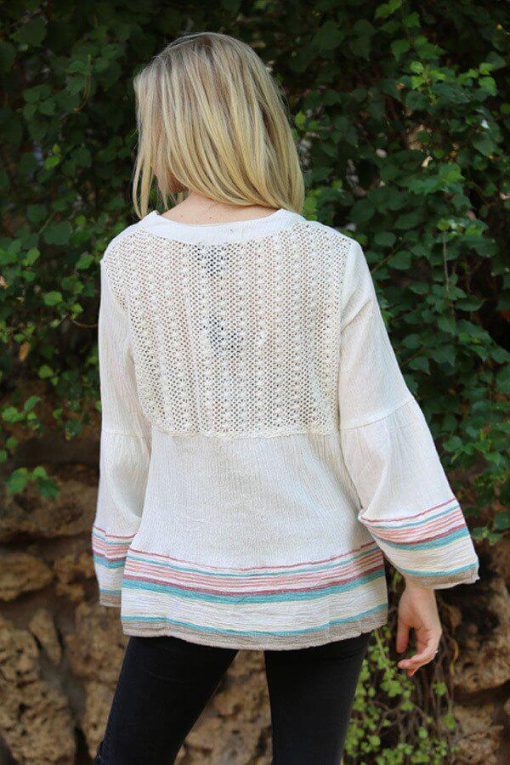 Bell Sleeve Crocheted Blouse - Image 5