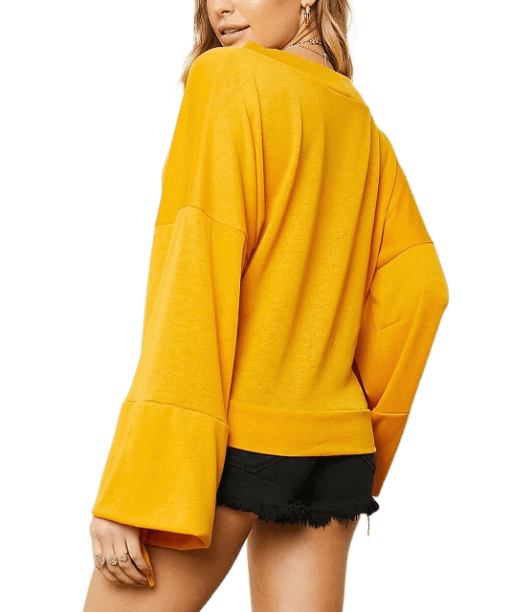 Bell-Sleeved V-Neck Wrap | Game Day Tops | Shirts | Women's Blouses - Image 3