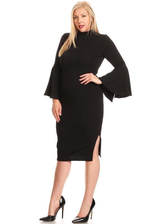 Black Midi Sheath Dress | Plus Size Dresses