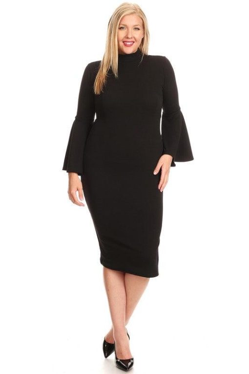 Black Midi Sheath Dress | Plus Size Dresses - Image 4