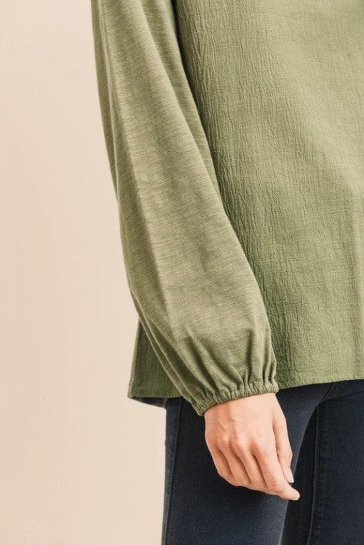 Caroline Loose Contrast Balloon Sleeve Top - Image 6