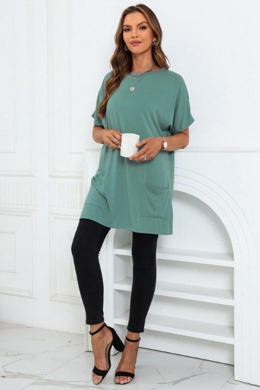 Casual Oversized T-Shirt with Pockets | Mature Women's Tunics