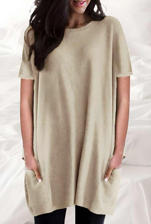 Casual Oversized T-Shirt with Pockets | Mature Women's Tunics - Image 3