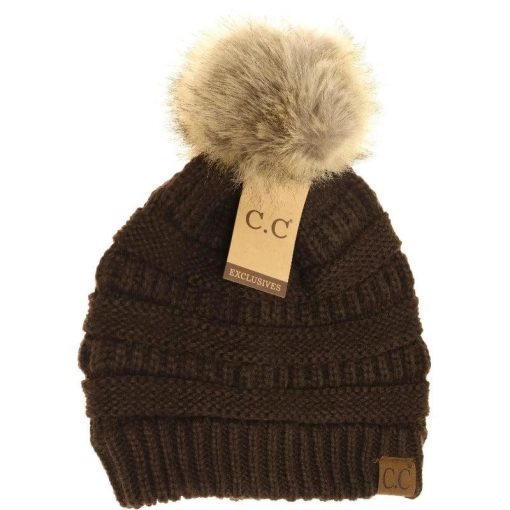 CC Beanie Fur Pom-Pom Beanie Hats - Image 5