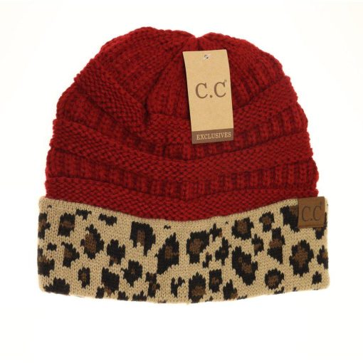 CC Beanie Leopard Print Beanie Hats - Image 3