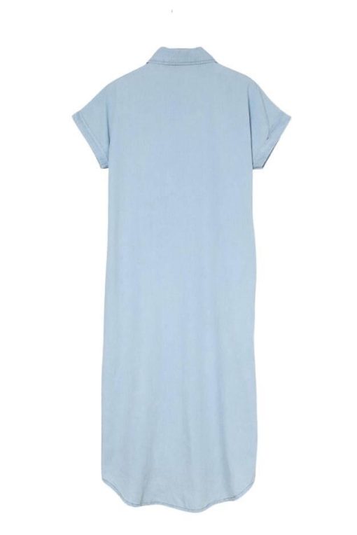 Chambray Button-Up Midi Dress - Image 3