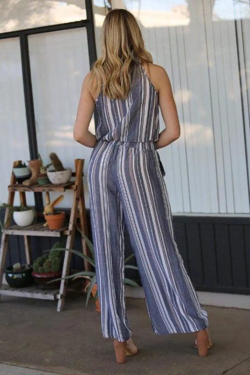 Chambray Stripe Wide-Leg Pants Bottoms | Clearance Items - Image 3