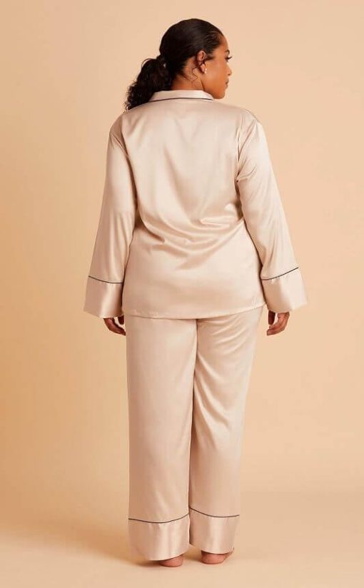 Satin Pajamas Set | Long Sleeve Pajamas | Mature Women's Loungewear - Image 4