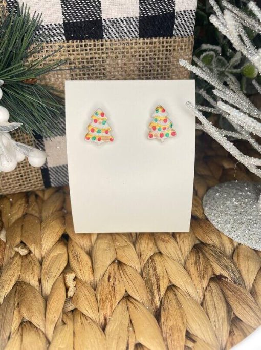 Christmas Lights Tree Handmade Clay Earrings