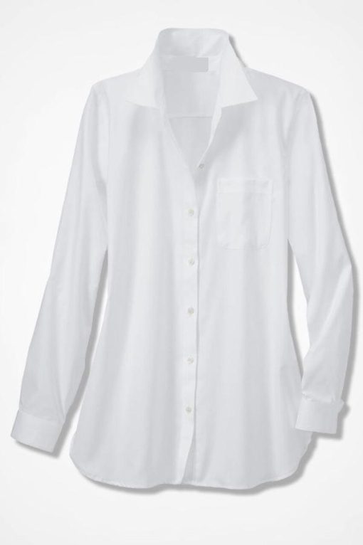 Classic Button Down Boyfriend Woven Shirt | Button Down Blouse - Image 3