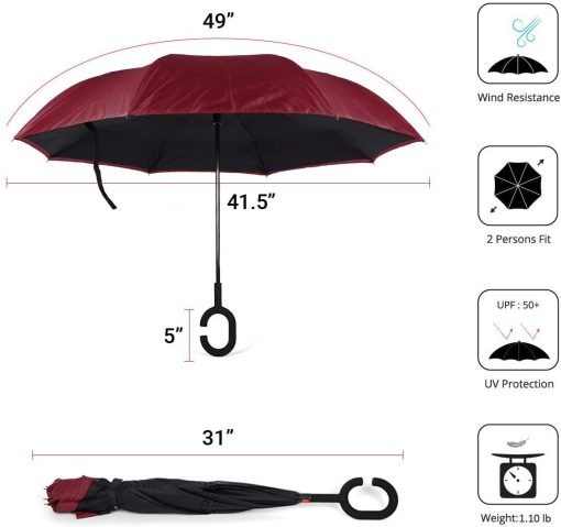 Collegiate Collection Parquet Inverted Umbrella - Image 4