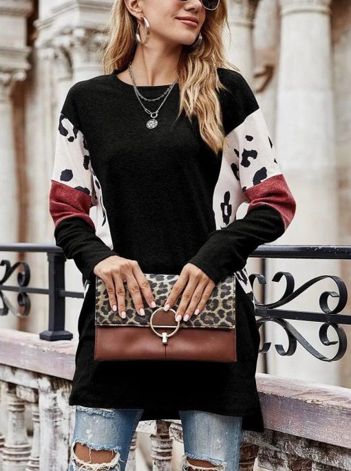 Contrast Print Dolman | Long Sleeve Top - Image 6