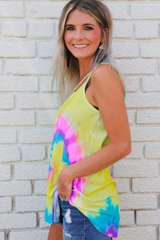 Criss Cross Tie Dye Tank | Women's Summer Shirts