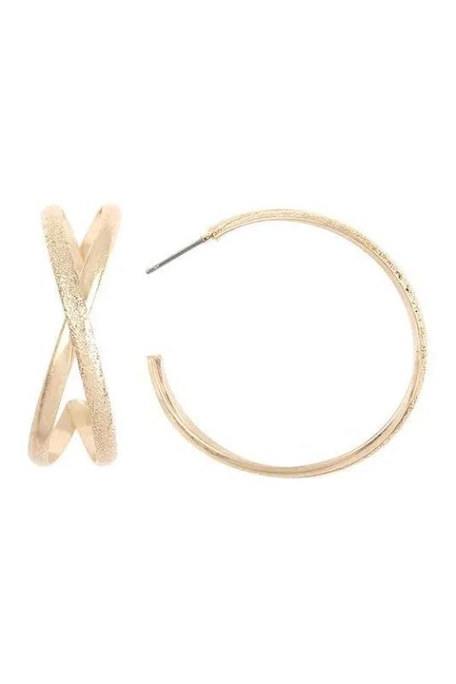 Crisscross Post Hoop Earrings Jewelry