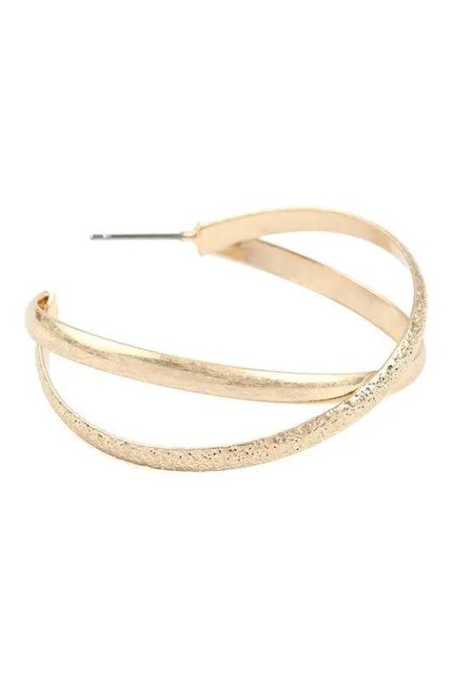 Crisscross Post Hoop Earrings Jewelry - Image 4