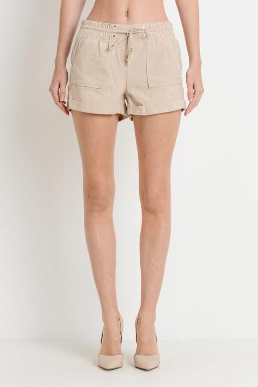 Cuffed Linen Shorts | Clearance Shorts