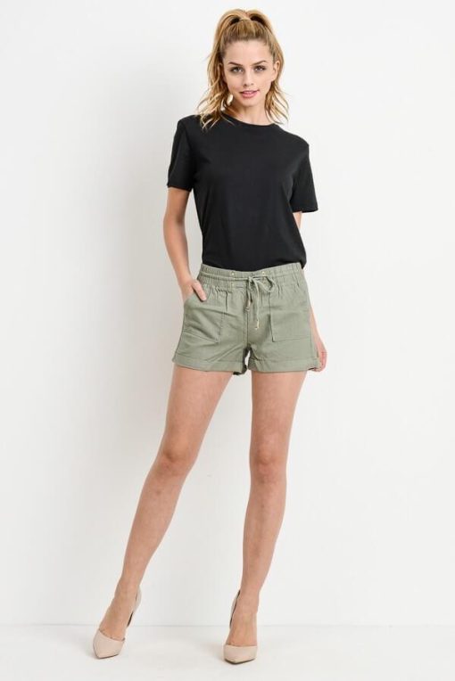Cuffed Linen Shorts | Clearance Shorts - Image 3