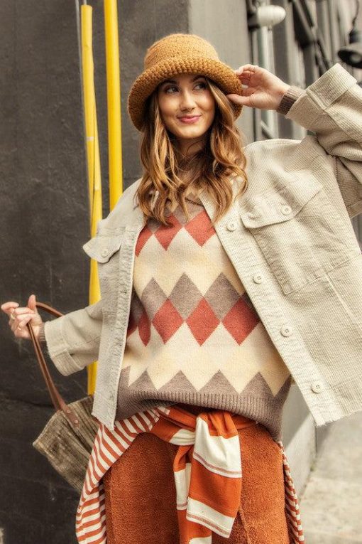 Women's Argyle Sweater | Jolie Vaughan Mature Women's Boutique - Image 6